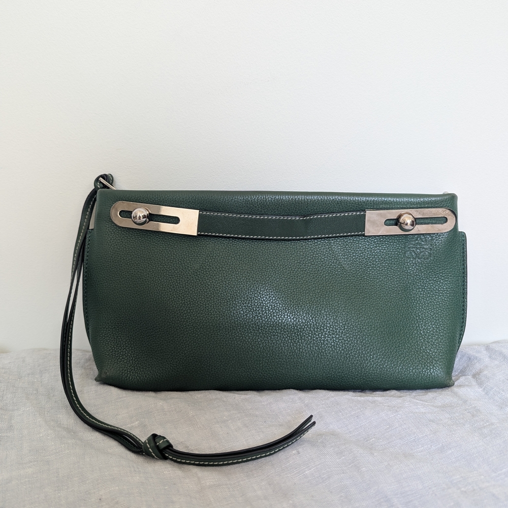 LOEWE Missy Small Leather Shoulder Bag / Clutch Two Way Forest Green